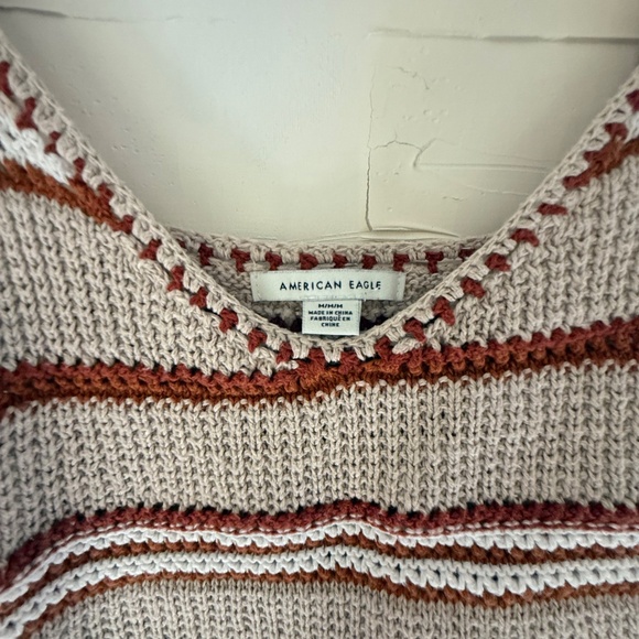 American Eagle Crochet Knit Striped Tank Top | Size M - Picture 6 of 7